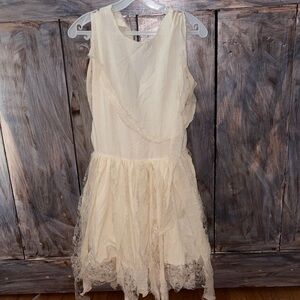 Handmade vintage dress inspired 1920s Cream #whimsigoth# fairy, wedding, #rare!